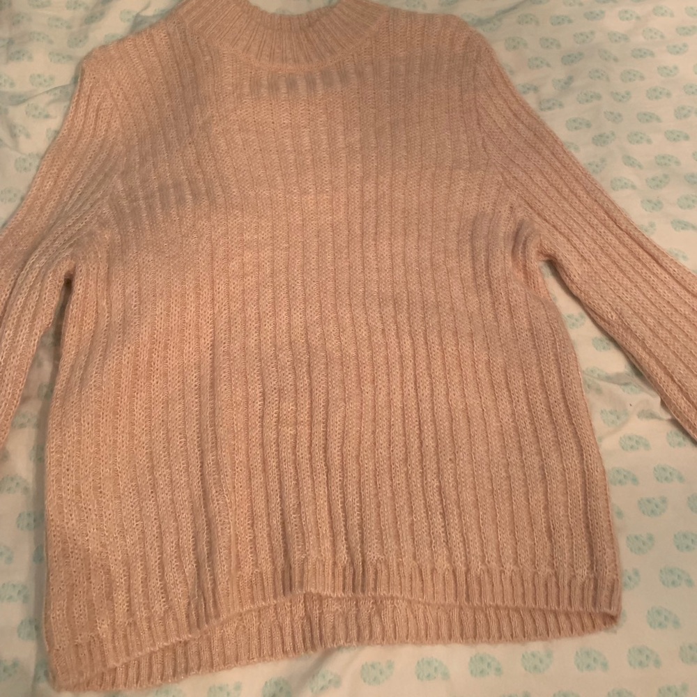 Pink Mock-Neck Sweater